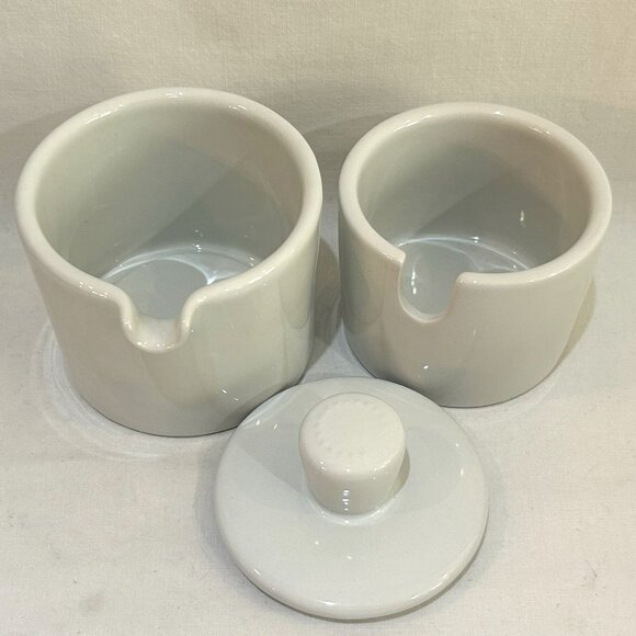 Curtis Stone Pottery Minimalist Lidded Sugar Bowl & Creamer Set Off-White - Picture 3 of 9